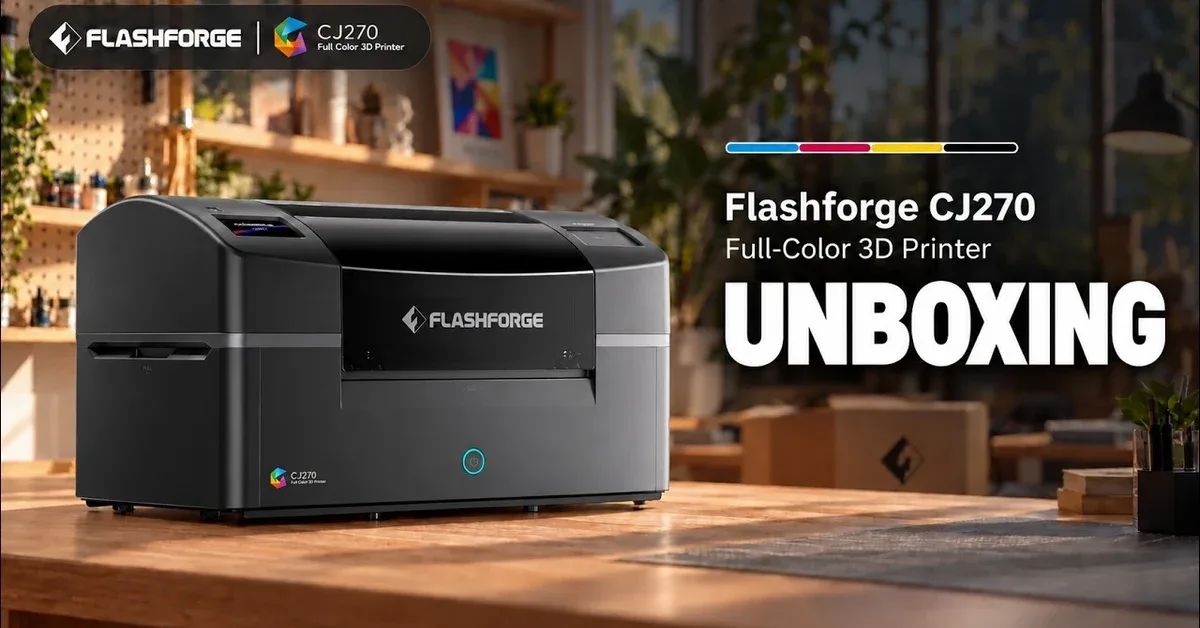 CJ270 เครื่องพิมพ์สีตั้งโต๊ะของ Flashforge เผยคลิปแกะกล่อง