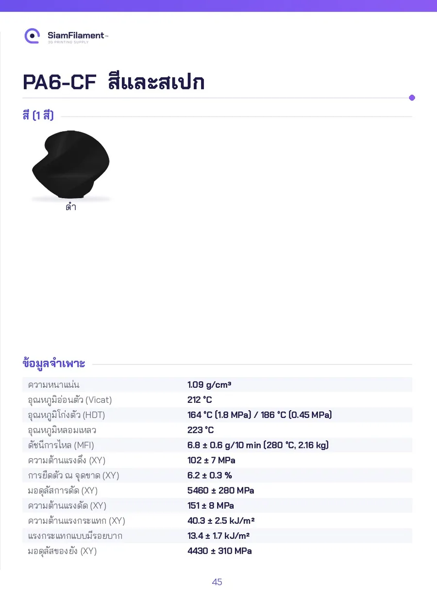 PA12 ผสมคาร์บอนไฟเบอร์ - Black