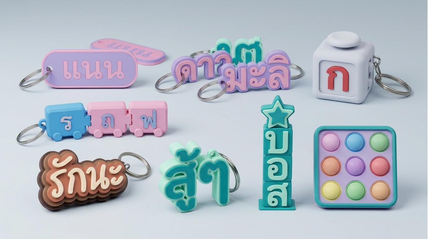 พวงกุญแจ ป้ายชื่อ Clicker ลูกปัดตัวอักษร อักษรสองมุม